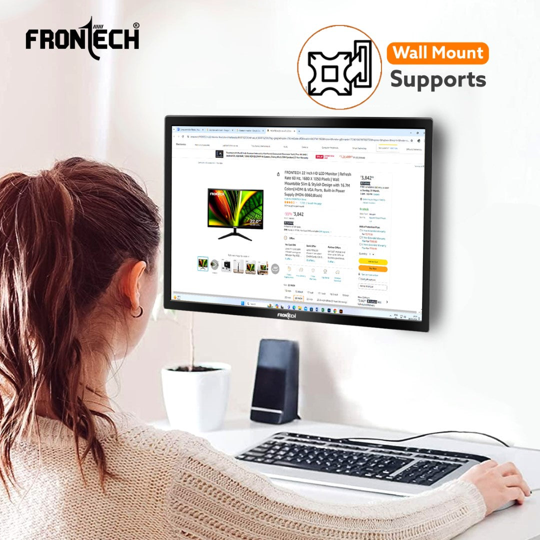 Frontech 20'' HD LED Monitor | 60Hz, 1600x900 | Slim & Stylish Design (MON-0074) Frontech 20'' HD LED Monitor | 60Hz, 1600x900 | Slim & Stylish Design (MON-0074)